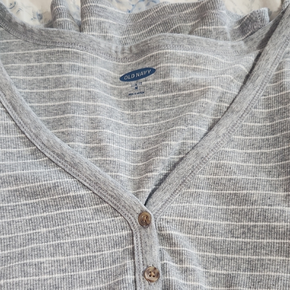 Old Navy Gray Striped Cardigan